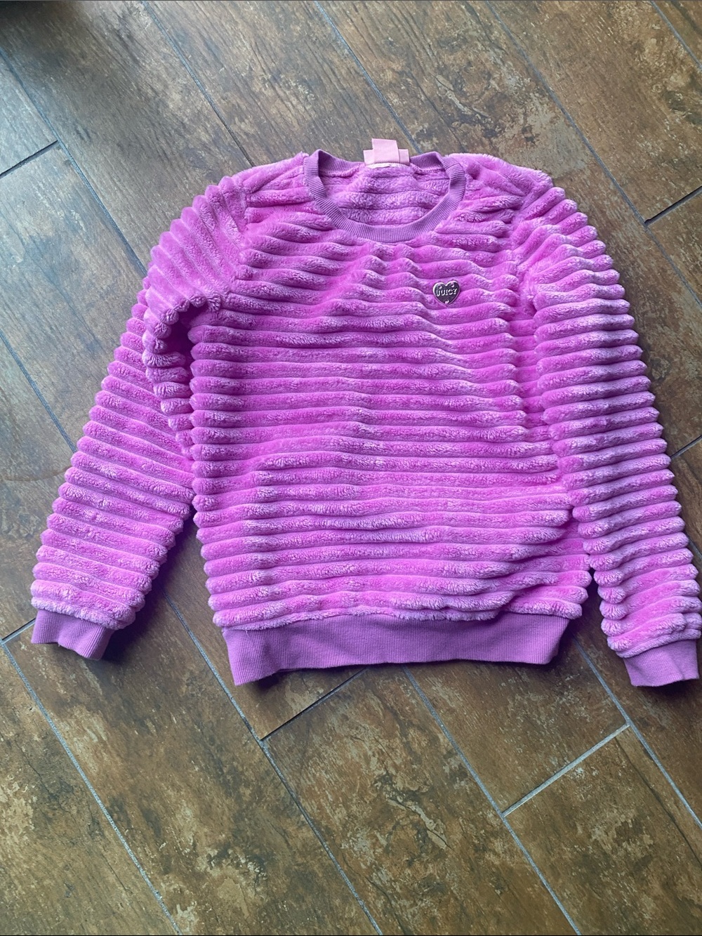 Juicy Couture Kids Plush Pullover - Pink/Purple. Size 8/10. Great condition.